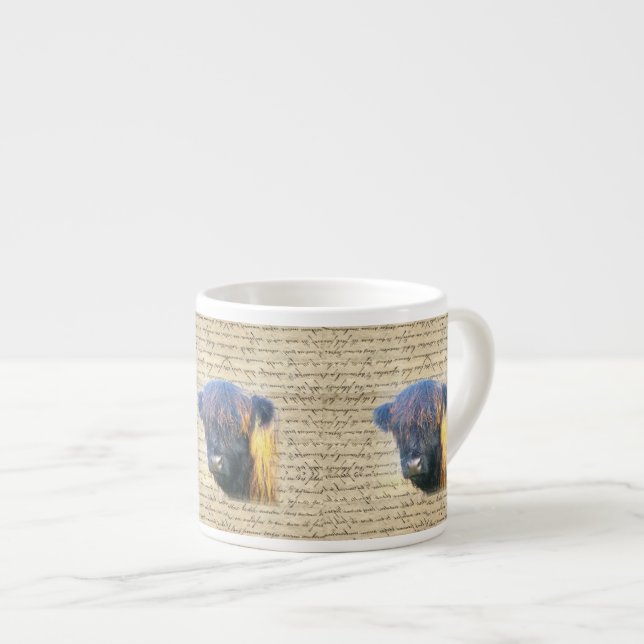 Tasse Expresso Vache de Highland (Devant droit)