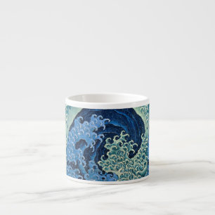 Tasse Expresso Vague féminine de Hokusai Océan Vintage