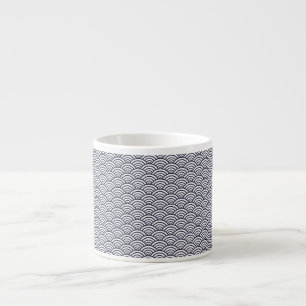 Tasse Expresso Vagues bleues japonaises Seigaiha Mer