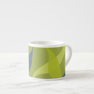 Tasse Expresso Vert, cool, tendance, formes ondulées modernes
