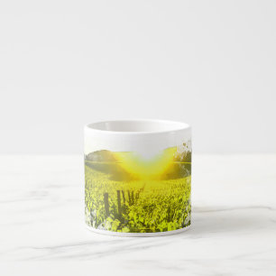 Tasse Expresso ~* Vignoble raisins Toscan coucher de soleil Itali