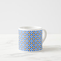 Vintage Bleu Brown Barcelone Pétales Géométrique