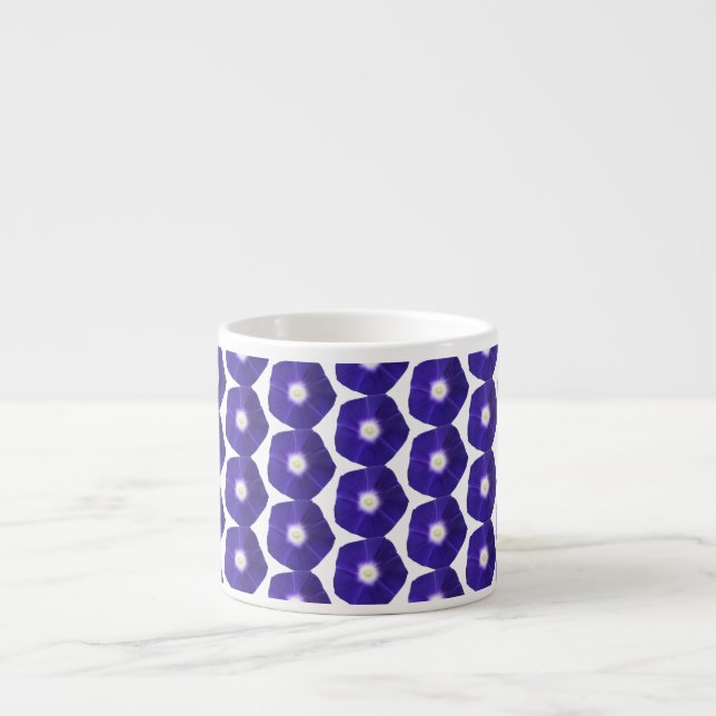 Tasse Expresso Violet profond Matin gloire motif floral (Devant)