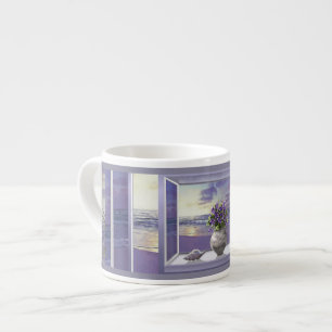 Tasse Expresso violettes dans un bocal de lune
