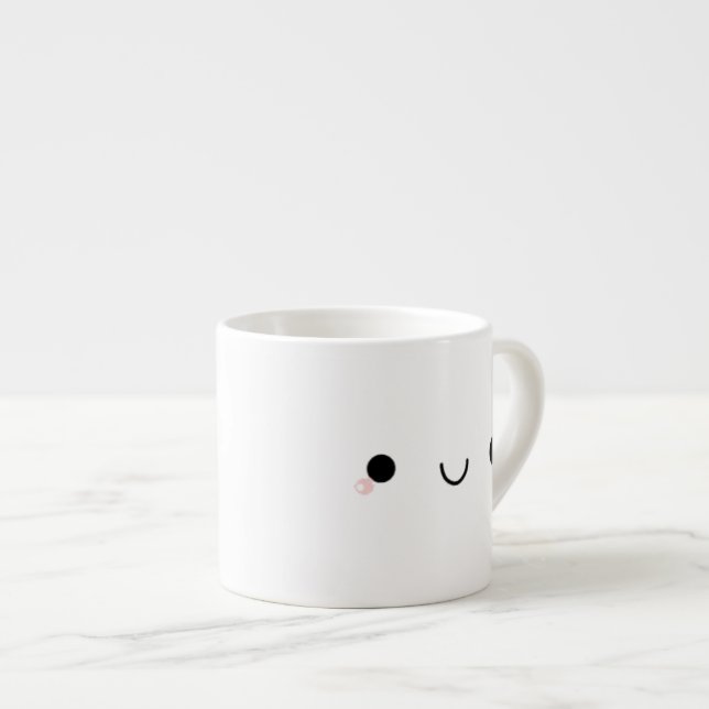 Tasse Expresso Visage japonais de sourire mignon d'émoticône de (Devant droit)