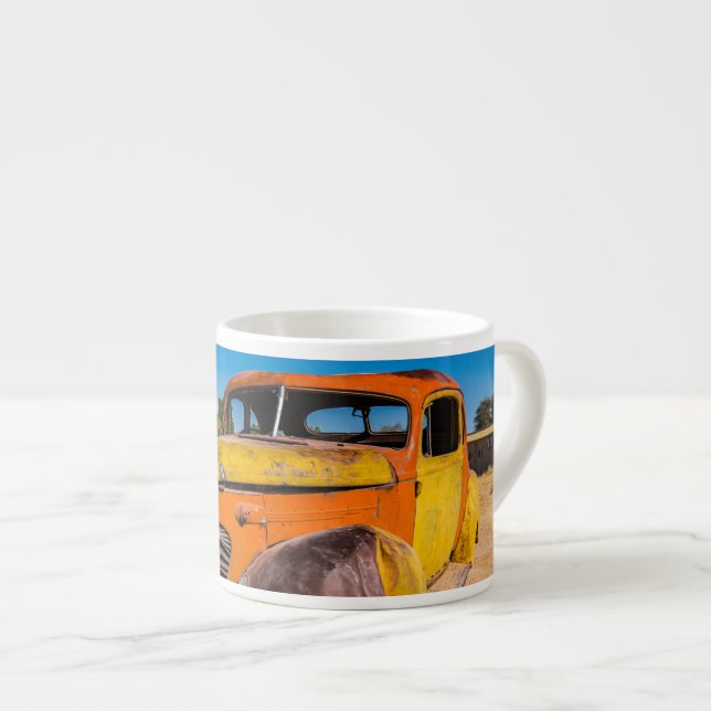 Tasse Expresso Voiture ancienne et abandonnée à Solitaire, Namibi (Devant droit)