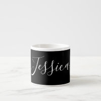Votre nom | Élégant script blanc sur noir