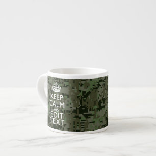 Tasse Expresso Votre texte Camouflage numérique Vert olive Conser