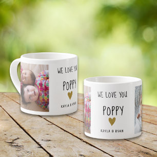 Tasse Expresso We Love You Poppy 2 Photo Collage Grand-père