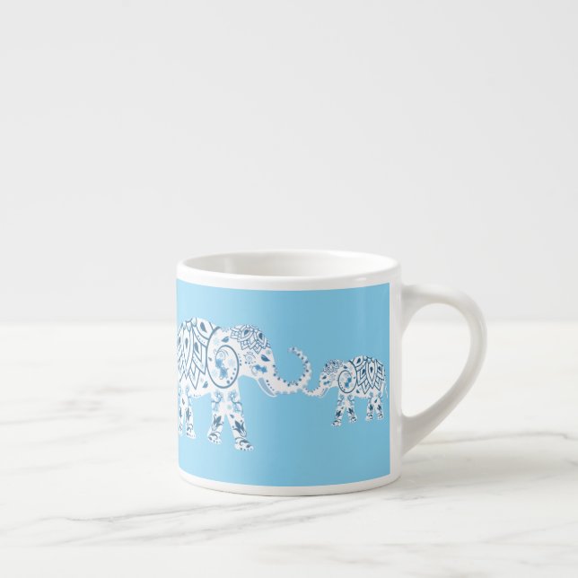 Tasse Expresso Whimsical Blue Elephants Espresso Cup (Droite)
