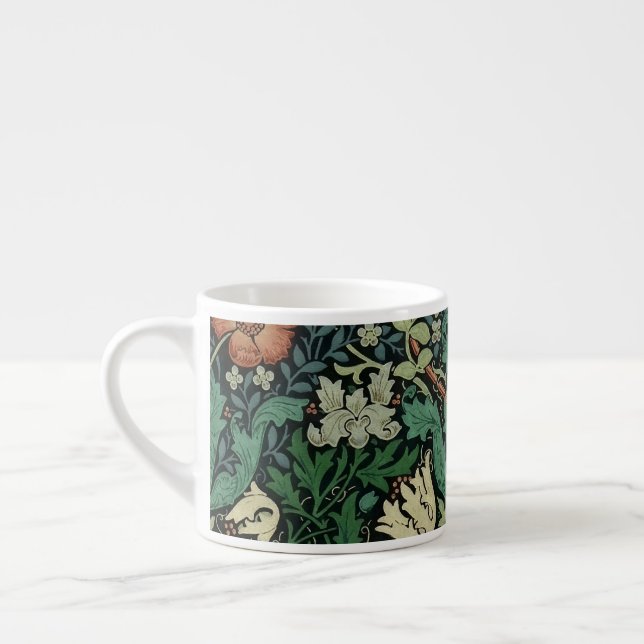 Tasse Expresso William Morris Compton Floral Art nouveau Motif (Gauche)