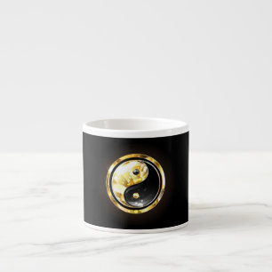 Tasse Expresso Yin Yang or sur noir