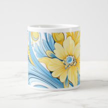 Tasse Extra Large motif d'art floral