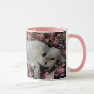Tasse faite sur commande de gris de rose de modèle