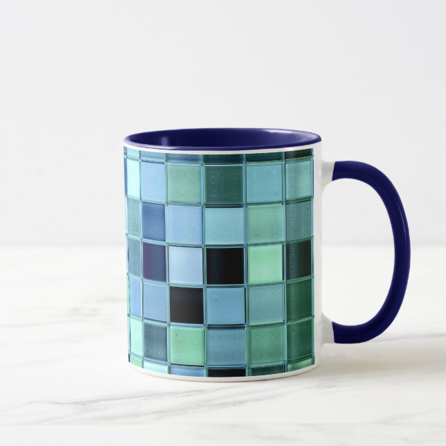 Tasse faite sur commande de tuile de SeaGlass dans (Droite)