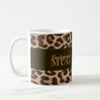 Tasse faite sur commande d'empreinte de léopard
