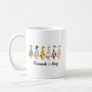 Tasse Famille de Canards Personnalisée de 6 avec N
