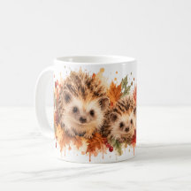 Tasse Famille de Hérissons d'Automne | Bois de sty