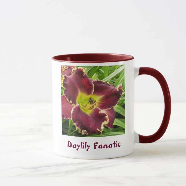 Tasse Fanatique de Daylily avec la fleur pourpre (Droite)
