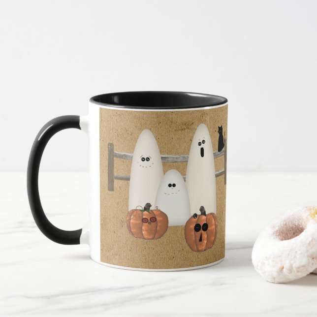 Tasse Fantômes du pays Musique d'Halloween (Avec donut)