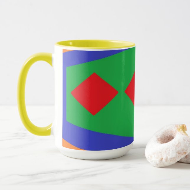 Tasse: Farbenfroh Abstrakt Tasse (Mit Donut)