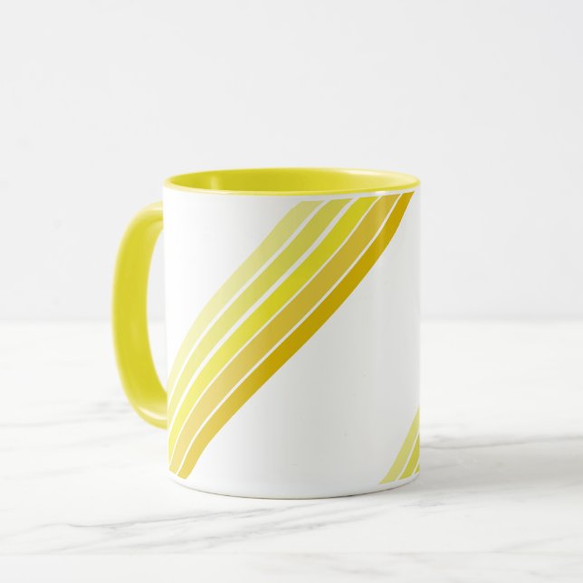 Tasse - Farbtöne der gelben Diagonalstreifen (Vorderseite Links)