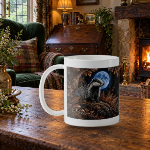 Tasse faune Moonlit Badger Scratchboard