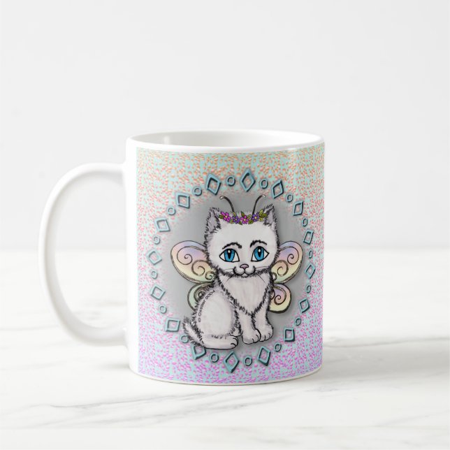 Tasse Fée Chat Blanc  (Gauche)