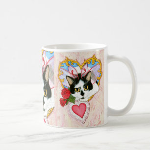 Tasse féerique d'art d'imaginaire de chat de
