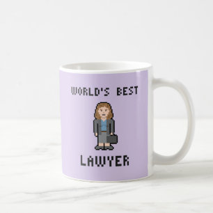 Tasse femelle de l'avocat du monde de pixel la