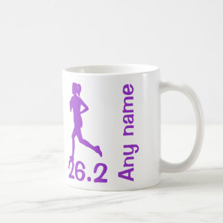 Tasse femelle pourpre de marathonien 26,2 milles