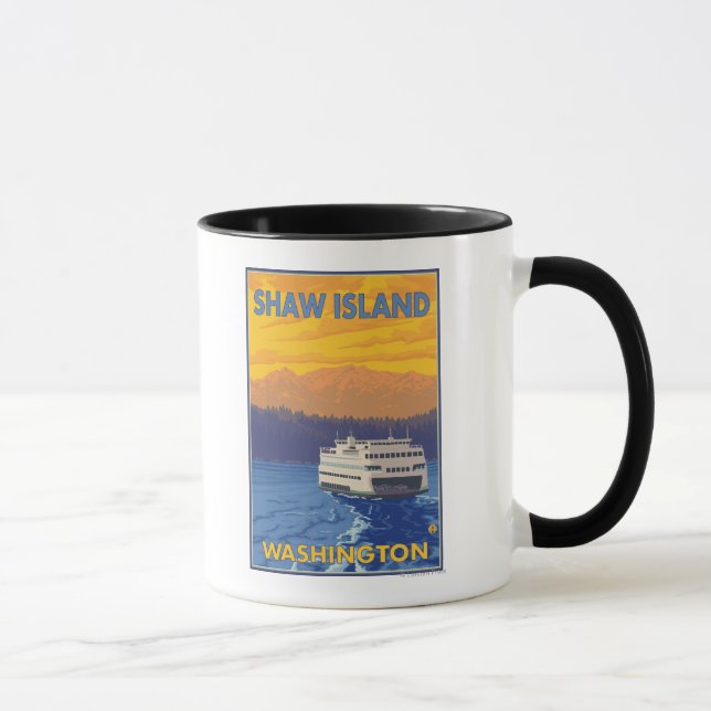 Tasse Ferry and Mountains - Shaw Island, Washington (Droite)