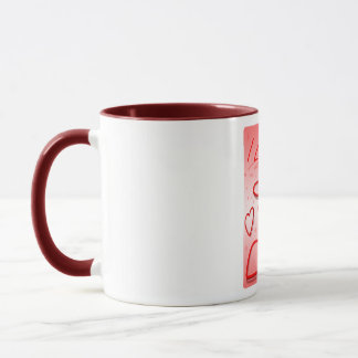 Tasse Fête de bureau Amour Paix Merci Motif Coloré