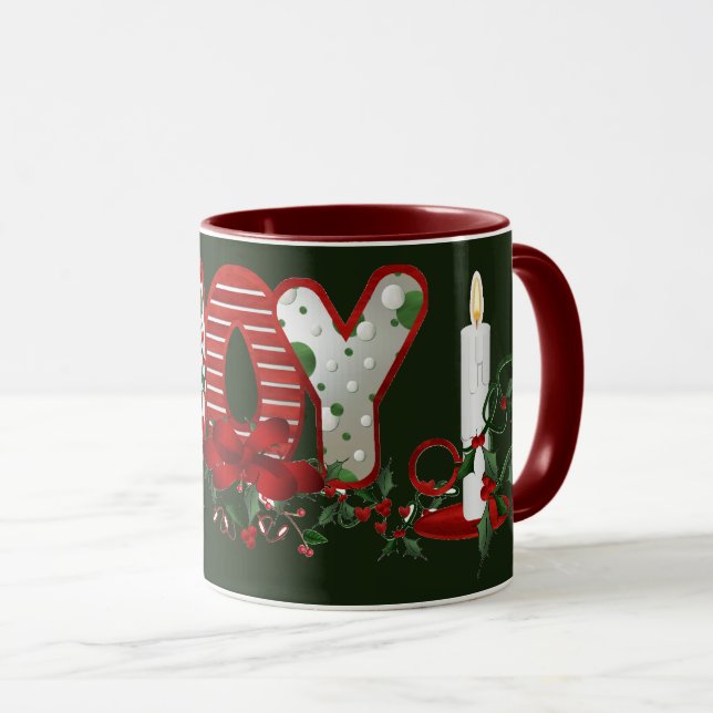Tasse Fêtes de Noël Joie (Devant droit)