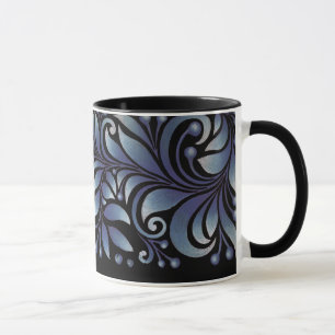 Tasse feuille bleu