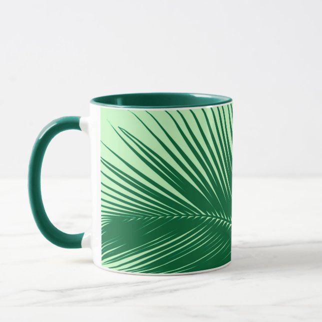 Tasse Feuille de palme - émeraude et vert citron (Gauche)