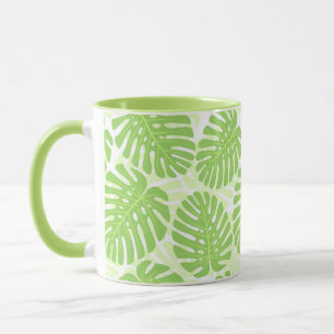 Tasse Feuille de plante tropicale - motif de Monstera