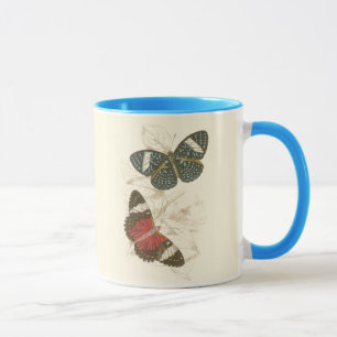 Tasse Feuille de sépia avec les papillons colorés