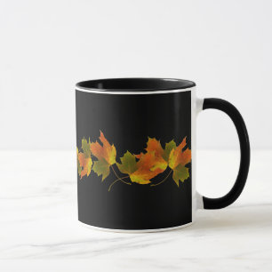 Tasse Feuilles D'Automne Orange Et Doré