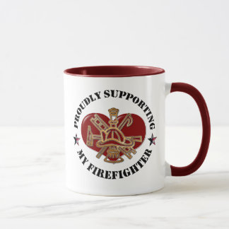 Tasse Fièrement soutien de mon sapeur-pompier