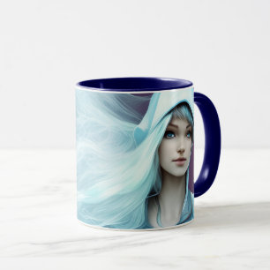 Tasse Fille Abstraite avec Cheveux Flottants