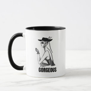 Tasse Fille de Mode Esthétique Noir & Blanc Magn