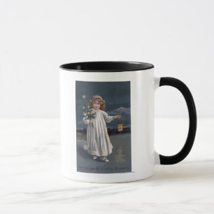 Tasse Fille tenant l'arbre et la lanterne