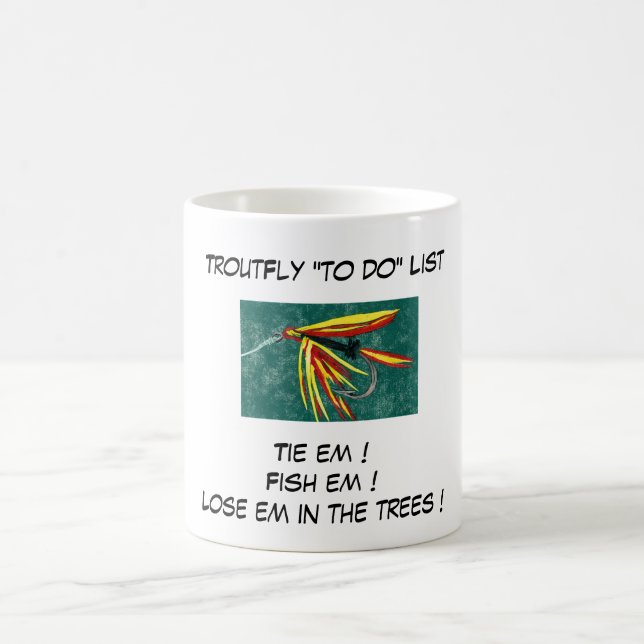 Tasse "Firecracker - Forellenfliege "To Do List" (Mittel)