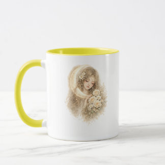 Tasse Fleur de Fille Florale au Clair de Lune