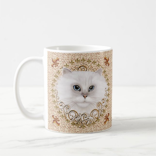 Tasse Fleur De Lis Chat Persan (Gauche)