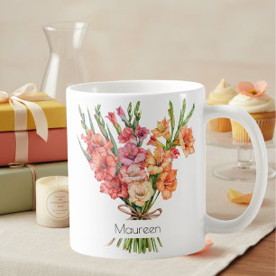 Tasse Fleur de Naissance Août Glaïeul & Pavots