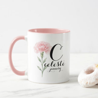 Tasse Fleur de Naissance de Janvier – Cadeau d'Oei
