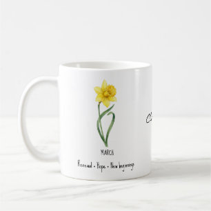 Tasse Fleur de Naissance de Mars – Jonquille