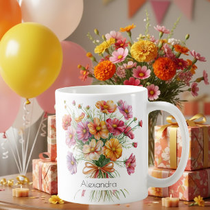 Tasse Fleur de Naissance d'Octobre   Soucis